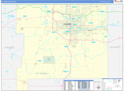 St. Joseph County, IN Digital Map Basic Style